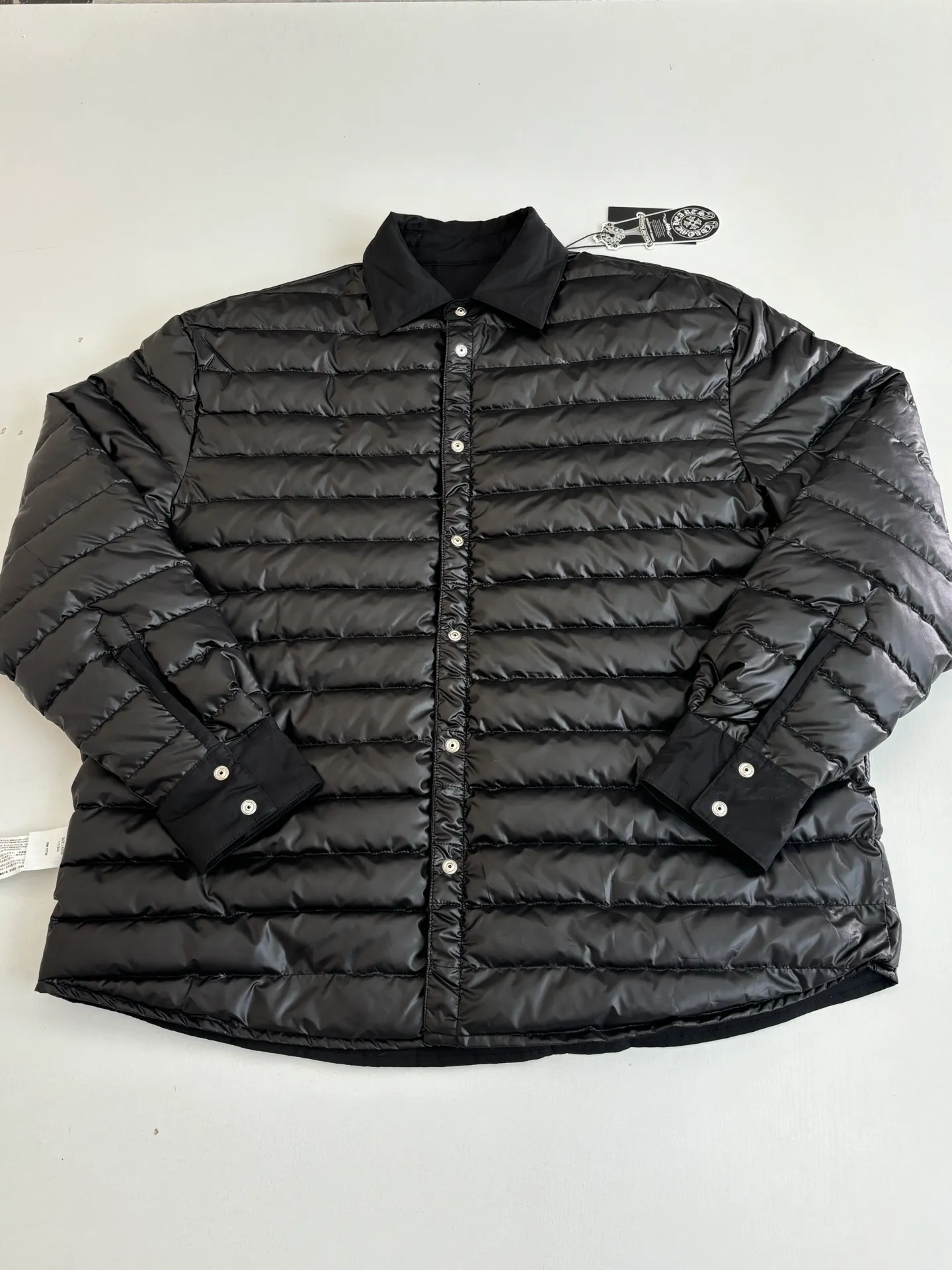 P580 Chrome Heart*/Chrome Heart solid color silver-plated shirt-style cotton jacket Size: S/M/L/XL